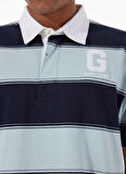 Guess Jeans Desenli Mavi Erkek Polo T-Shirt M5GP30KCPS1S76R GJ SS STRIPE RUGBY