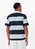 Guess Jeans Desenli Mavi Erkek Polo T-Shirt M5GP30KCPS1S76R GJ SS STRIPE RUGBY