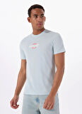 Guess Jeans Bisiklet Yaka Desenli Mavi Erkek T-Shirt M5GI23K8HM0G7O7 GJ SS CN SLIM SUNS