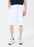 Beyaz Erkek Loose Fit Desenli Sweat Şort M5GD49KCPR1G011 GJ REG EMBRO SHORT