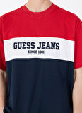 Guess Jeans Bisiklet Yaka Desenli Çok Renkli Erkek T-Shirt M5GI45K8FQ4F7TW GJ SS CN OS HORIZO