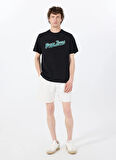 Guess Jeans Bisiklet Yaka Desenli Siyah Erkek T-Shirt M5GI54K8FQ4JBLK GJ SS CN REG 1981