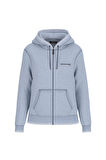 Kadın GJ Zip Hood Regular Mini Sweatshirt - Açık Mavi | S