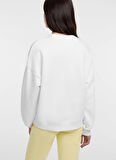 Guess Jeans Baskılı Beyaz Kadın Sweatshırt GJ CN OS SUNSET PRIN - MID ORGANIC