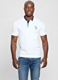 Guess Desenli Beyaz Erkek Polo T-Shirt M5GP60K7O64G011 LYLE SS POLO