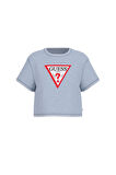 Kadın GJ SS Üçgen Logolu Boxy Iconic T-Shirt - Açık Mavi | S