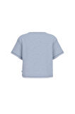 Kadın GJ SS Üçgen Logolu Boxy Iconic T-Shirt - Açık Mavi | S