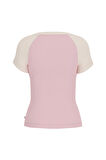 Kadın Gj SS Raglan Cn Embr T-Shürt - Pembe | M