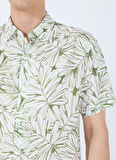 Guess Standart Yeşil Desenli Erkek Gömlek M5GH75WD4Z2P8GS SS ECO RAYON OIL