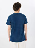 Guess Bisiklet Yaka Desenli Mavi Erkek T-Shirt M5GP20KCRX0INMU SS INDIGO ARCHER