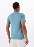 Guess Bisiklet Yaka Desenli Mavi Erkek T-Shirt M4GI70KC9X0G7DV SS CN BASIC PIMA