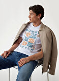 Guess Bisiklet Yaka Desenli Beyaz Erkek T-Shirt M5GI05I3Z14G011 SS CN GUESS STYLE