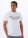 Guess Bisiklet Yaka Desenli Beyaz Erkek T-Shirt M5GI17K8FQ4G011 SS CN GUESS FLOWER