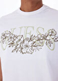Guess Bisiklet Yaka Desenli Beyaz Erkek T-Shirt M5GI17K8FQ4G011 SS CN GUESS FLOWER