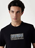 Guess Bisiklet Yaka Desenli Siyah Erkek T-Shirt M5GI19J1314JBLK SS CN GUESS BOX ST