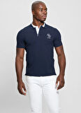 Guess Desenli Lacivert Erkek Polo T-Shirt M5GP60K7O64G7V2 LYLE SS POLO