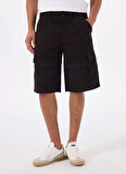 Guess Regular Fit Siyah Erkek Şort M5GD53WGCVAJBLK GO TWILL CARGO SHT