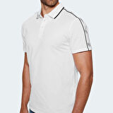 Guess Erkek Bej Quattro G Şeritli Polo Tişört