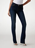 Guess Yüksek Bel Düz Paça Regular Fit Mavi Kadın Denim Pantolon SEXY STRAIGHT POWER - ECO VISCOSE B