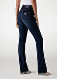 Guess Yüksek Bel Düz Paça Regular Fit Mavi Kadın Denim Pantolon SEXY STRAIGHT POWER - ECO VISCOSE B