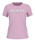 Guess Kadın Pembe  Baskılı T-Shirt