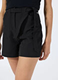 Guess Yüksek Bel Loose Fit Siyah Kadın Şort NEW VALENTINA SHORT - NEW RECY POLY