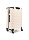 Guess Bej Çekçekli Sert Valiz BERTA 18 IN 4-WHEELE - 89880