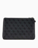 Guess Hull Medium Pouch Monogram Portföy Çanta