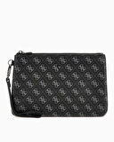 Guess Hull Medium Pouch Monogram Portföy Çanta