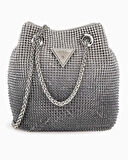 Guess Zalina Pouch Gümüş Taş Detaylı Omuz Çantası