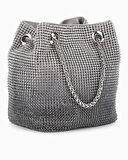 Guess Zalina Pouch Gümüş Taş Detaylı Omuz Çantası