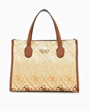 Guess Silvana Monogram Desenli El Çantası