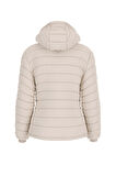 Kadın Gj Hooded Puffer Mont - Krem | S