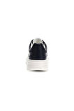 Erkek Elba Deri Kalın Tabanlı Sneaker - Lacivert / Beyaz | 42