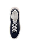 Erkek Elba Deri Kalın Tabanlı Sneaker - Lacivert / Beyaz | 43