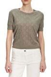 Guess JASMINE G CN SS BOXY SWTR Kadın Haki Kazak W5GR05Z3D60-G9D5