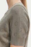 Guess JASMINE G CN SS BOXY SWTR Kadın Haki Kazak W5GR05Z3D60-G9D5