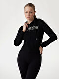Guess Logolu Yapay Elmas Taşlı Kapüşonlu Kadın Sweatshirt V5GQ10KCRP0