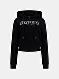 Guess Logolu Yapay Elmas Taşlı Kapüşonlu Kadın Sweatshirt V5GQ10KCRP0