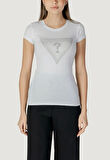 Guess Kadın Beyaz Ombré Triangle Logolu Tişört