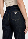 Guess Yüksek Bel İspanyol Paça Skinny Fit Lacivert Kadın Denim Pantolon New Faye Kadın Modal Karışımlı Skin