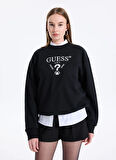 Guess Gömlek Yaka Krem Kadın Sweatshırt Roberta Kadın Aktif Sweatshirt