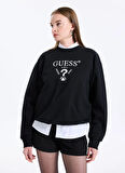 Guess Gömlek Yaka Krem Kadın Sweatshırt Roberta Kadın Aktif Sweatshirt