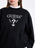 Guess Gömlek Yaka Krem Kadın Sweatshırt Roberta Kadın Aktif Sweatshirt