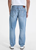 Guess Jeans Normal Bel Relaxed Mavi Erkek Denim Pantolon M5YA90D5R2A-GJED Guess Jeans Erkek