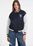 Guess Jeans Standart Lacivert Kadın Ceket Guess Jeans Kadın Bomber Ceket