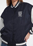 Guess Jeans Standart Lacivert Kadın Ceket Guess Jeans Kadın Bomber Ceket