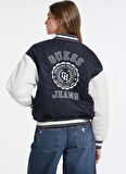 Guess Jeans Standart Lacivert Kadın Ceket Guess Jeans Kadın Bomber Ceket