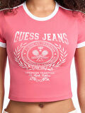 Guess Jeans Kadın Pembe Boxy Fit T-Shirt W5YI03J1314-A619