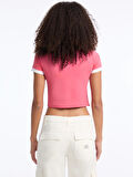 Guess Jeans Kadın Pembe Boxy Fit T-Shirt W5YI03J1314-A619